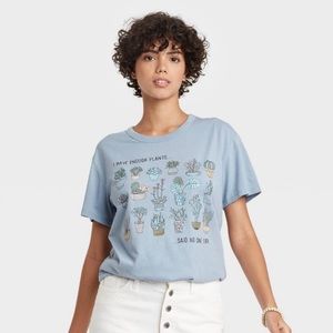 Zoe + Liv Enough Plants Short Sleeve T-Shirt Size Large